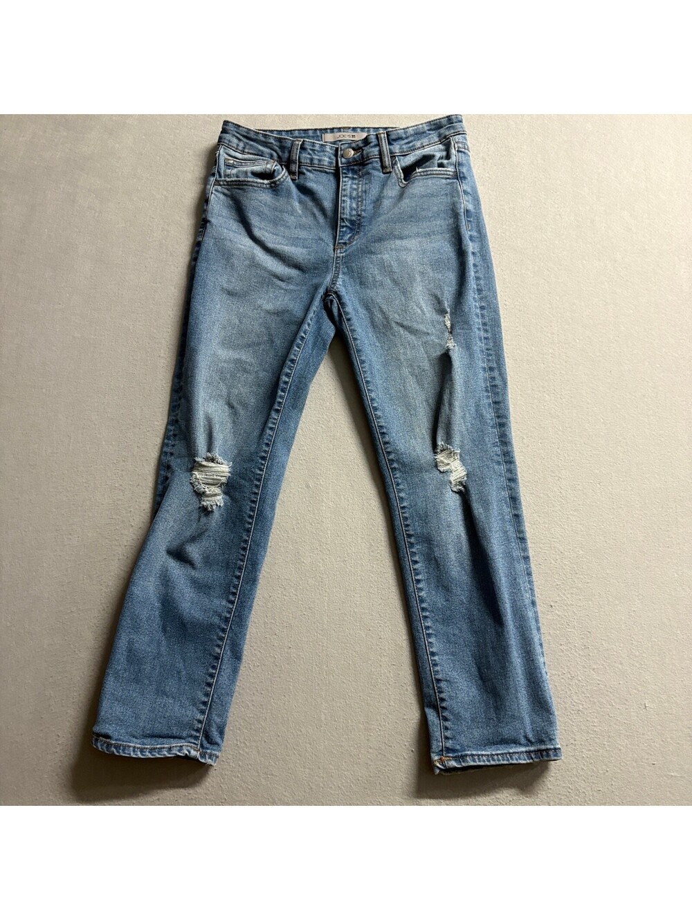 Joe's Jeans Bibiana High Rise Straight Leg Distressed Denim Blue Jeans Size 27